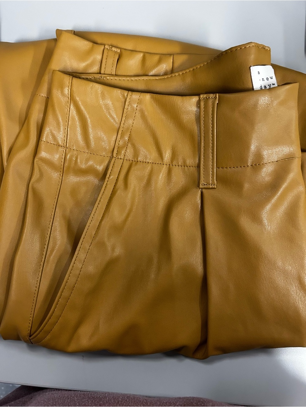 a new day women’s Faux Leather Mustard Pants